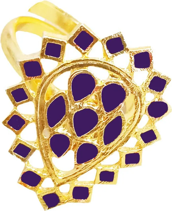 Assamese_Traditional_Copper_Gold_Plated_Blue_Meenakari_Finger-Ring_For_Girls_&_Women